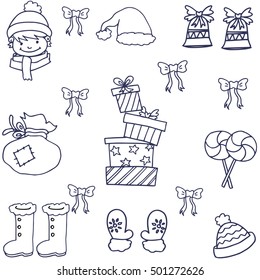 Doodle of object christmas hand draw vector illustration