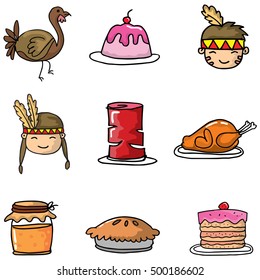 Doodle of object thanksgiving vector art illustration