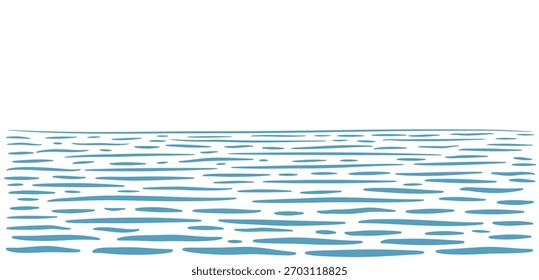 Doodle ocean background with horizon
