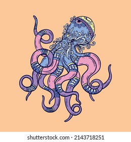 doodle octopus illustration perfect for design