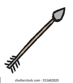 doodle old arrow, vector illustration