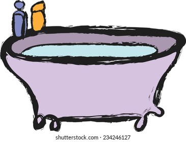 Doodle Old Bathtub Stock Vector (Royalty Free) 234246127 | Shutterstock