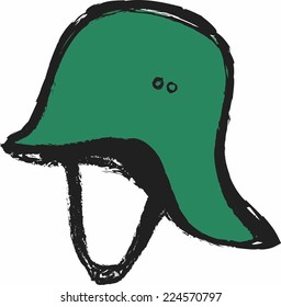 doodle old German helmet