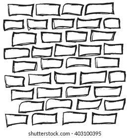 doodle old grunge red brick wall background, vector illustration design element