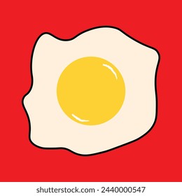 doodle omelette icon, kids hand drawing art line, colored egg, food vector illustration. EPS File 241.