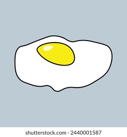 doodle omelette icon, kids hand drawing art line, colored egg, food vector illustration. EPS File 235.