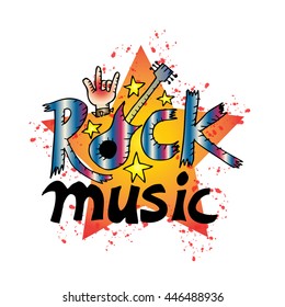  Doodle on Rock Music concept