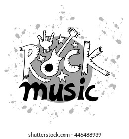  Doodle on Rock Music concept