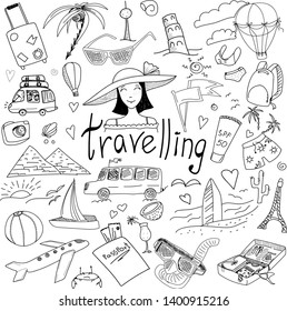 Doodle on the theme of travel