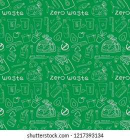 Doodle on the topic of zero waste. seamless pattern.