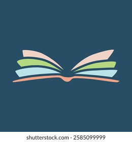 Doodle open book icon hand drawn in a modern minimalistic style
