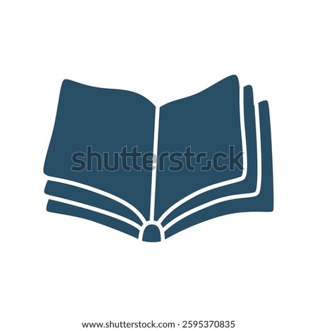 Doodle open book icon hand drawn in a modern minimalistic style