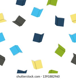 doodle open books seamless pattern