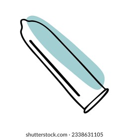 Doodle open condom. Rubber condom. Protect yourself. International AIDS Day