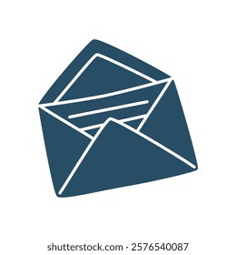 Doodle Open envelope with letter icon hand drawn in a modern minimalistic style