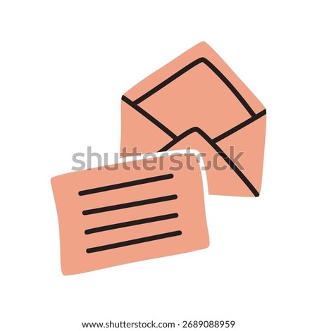 Doodle Open envelope with letter icon hand drawn in a modern minimalistic style