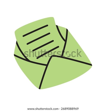 Doodle Open envelope with letter icon hand drawn in a modern minimalistic style