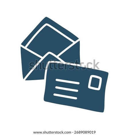 Doodle Open envelope with letter icon hand drawn in a modern minimalistic style