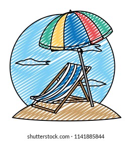 doodle open umbrella protection and beach chair