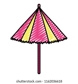 doodle open umbrella protection object style