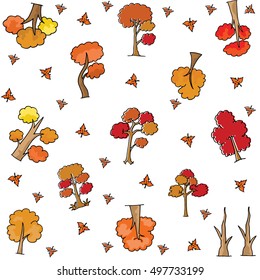 Doodle of orange tree style vector illustration