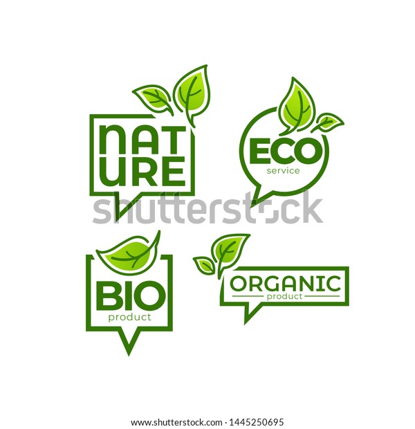 Doodle Organic Leaves Emblems Elements Frames Stock Vector (Royalty ...