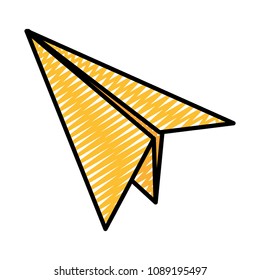 doodle origami paper plane object design