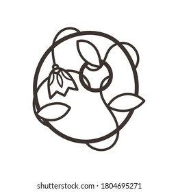 Doodle ornate letter emblem with flower. Logo for beauty studio, children books, kid and game design. Vector lettering composition for colorings