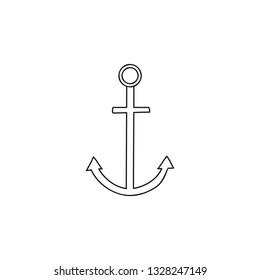 Doodle outline anchor icon isolated on white background.