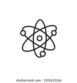 Doodle outline atom model icon isolated on white background.