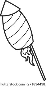 Doodle-Umrissdarstellung eines Feuerwerks