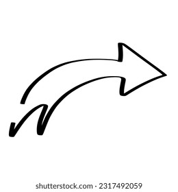 Doodle Outline Right Arrow Illustration