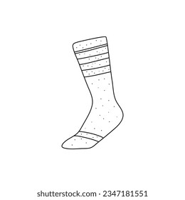 Doodle outline socks isolated on white background.