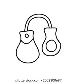 Doodle outline Spanish castanets isolated on white background.