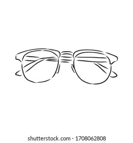 Dibujo vectorial de las gafas de sol. Un lindo doodle de verano. Pintura en blanco y negro, página de color para niños. Dibujo gráfico de líneas simples vectoriales lentes