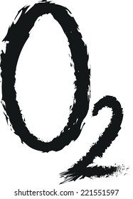 doodle Oxygen molecule symbol