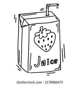 Doodle pack of juice. Vector illustration svg