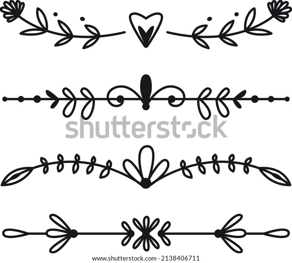 Doodle page\
dividers. Cute decorative borders\
set