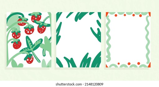 doodle pages for note book with strawberry vector background