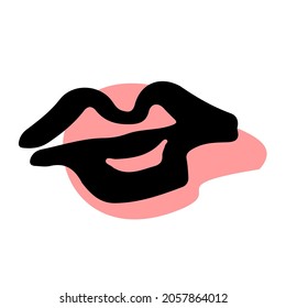 El pincel de dibujo de Doodle pinta el patrón de labios. Grunge las líneas curvas y onduladas dibujadas a mano.Color de agua y pincel de tinta garabatos textura decorativa. 