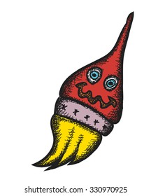 doodle paint brush , vector illustration icon