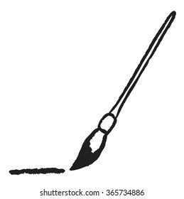 doodle paint brush, vector illustration icon