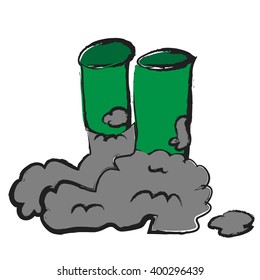 doodle pair of work boots, dirty boots, vector illustration icon