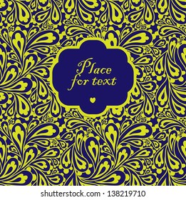 Doodle paisley background with a frame.