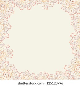 Doodle paisley background-frame.