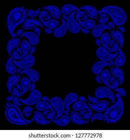 Doodle paisley background-frame.