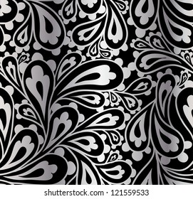 Doodle paisley seamless pattern.
