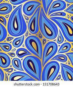 Doodle paisley seamless pattern.