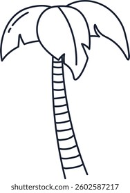 Doodle Palm Tree Vector Illustration
