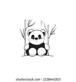 doodle panda on white background 